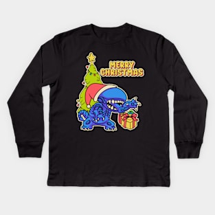 Xenomorph Aliens Christmas Knit Kids Long Sleeve T-Shirt